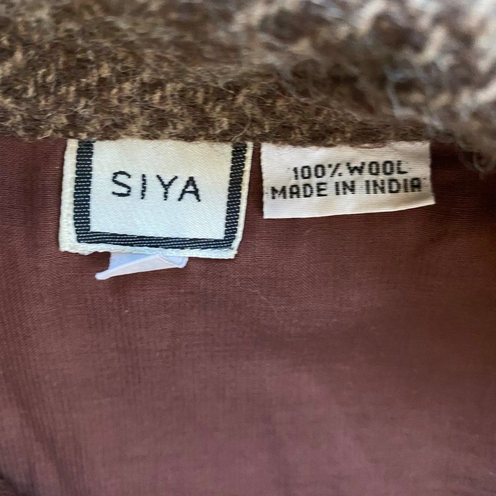 Vintage SIYA Blazer Full Zip Tweed Wool Houndstooth Jacket Womens Size Large VTG - Picture 7 of 12